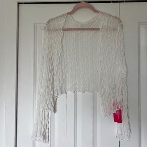 SHEIN White Shear Coverup Cardigan